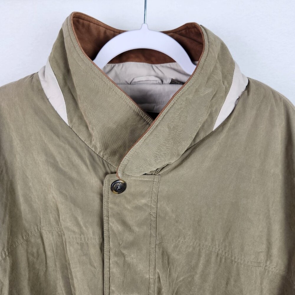 Members Only Mens 5X Green Field Coat Leather Collar Removable Quilted Liner - Picture 4 of 16